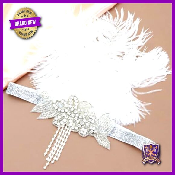 Vintage Flapper Feather Headband Art Deco Gatsby Party Headpiece main image 4